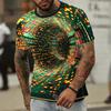 Men's Graphic Geometic Technology T Shirt Short Sleeve T Shirt 3D Print Crew Neck Shirt Daily Designer Retro Vintage