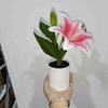 Lifelike Multicolor Lilies Artificial Flower Potted Photo Props Elegant Faux Bonsai Plastic Fake Flower Party Supplies