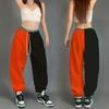 Women High Waist Contrasting Colors Hip Hop Loose Sweatpants Loose Casual Harem Pants Plus Size