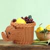 Cartoon Elefantenform Rattan Brot Obst Snacks Aufbewahrungskörbe Lebensmittel Servierkörbe(Braun)