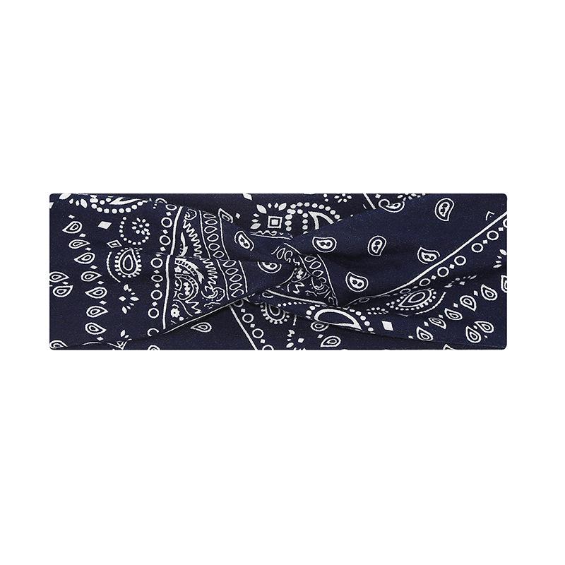 Cross-border Paisley Cotton Headband: Elastic, Washable, Perfect for Yoga & Sports.