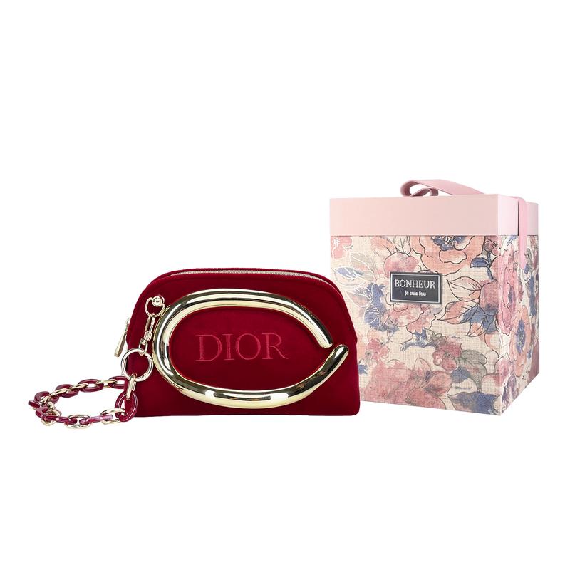 

DIOR Bag [Customized Cosmetic Bag] Scarlet Gold Rose Glitter Cat Gift Companion Warm and Elegant Retro Luxury Smooth Scarlet gold red (colorful style) золотой