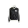 Originals Beckenbauer Trainingsjacke Damen Schwarz Reguläre Passform Durchgehender Reißverschluss Gerippter Kragen Baumwolle Recycelter Polyester Seitentaschen IR6089