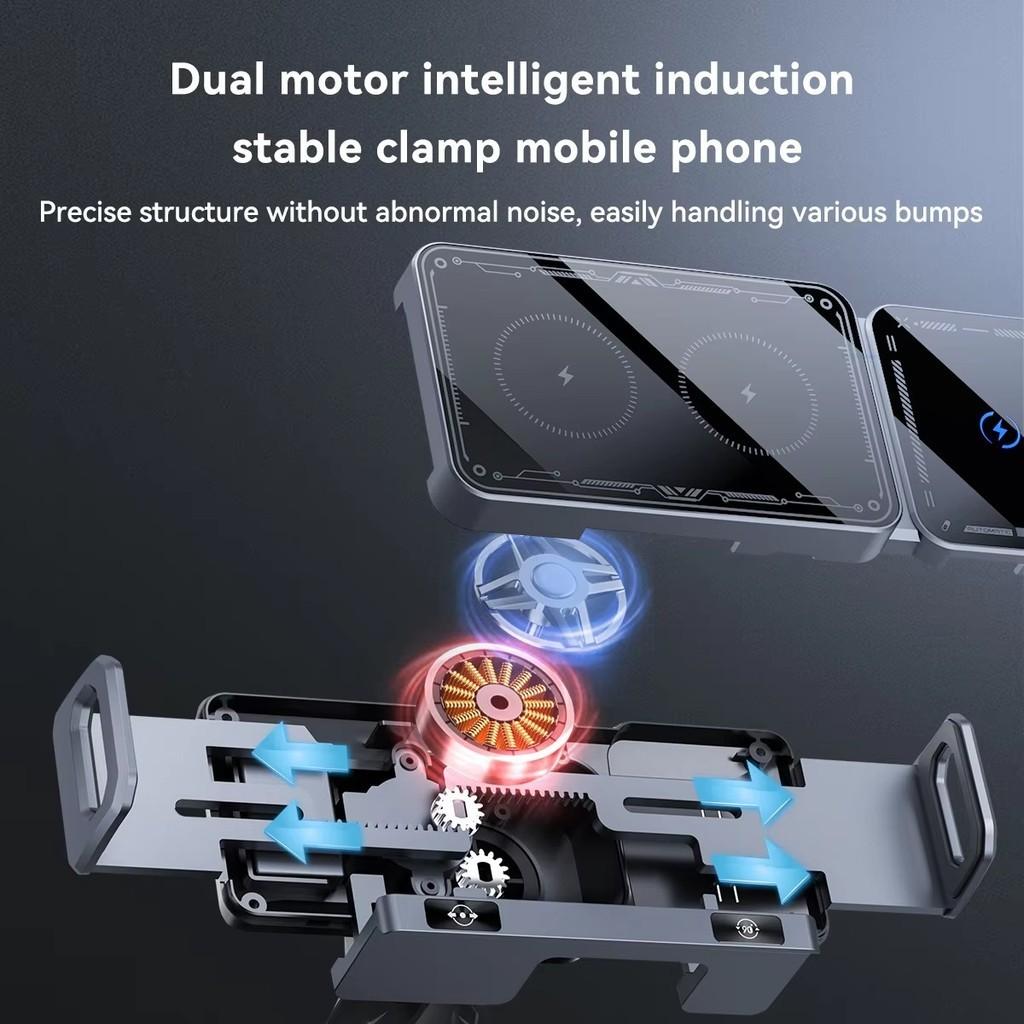 Încărcător Wireless Auto Bobină Dublă Suport Încărcare Wireless Ecran Pliabil Încărcare Rapidă Telefon Suport Telefon Auto