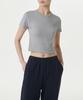 MUSINSA STANDARD WOMAN Women'S Slub Slim Crop Crew Neck T-Shirt [Melange Grey]