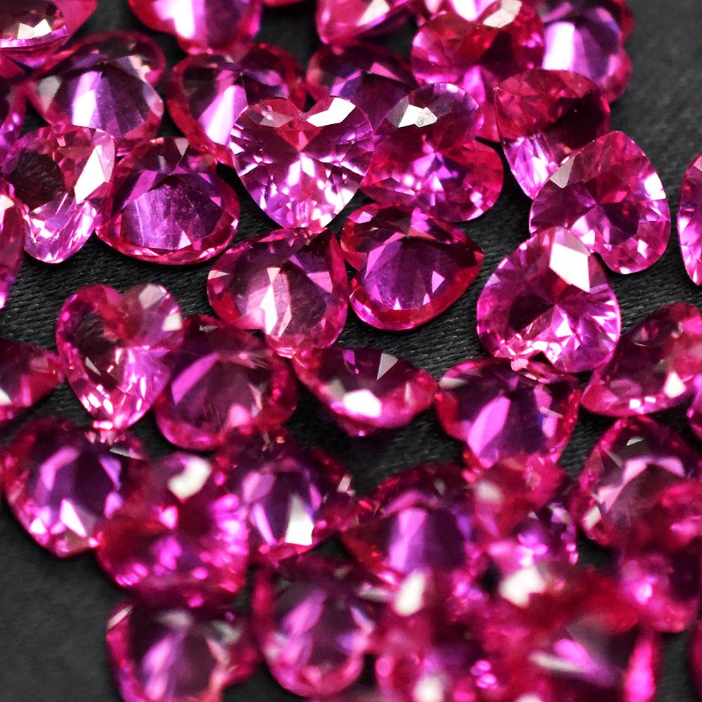 Natural Pink Sapphire Loose Gemstone Heart Cut 12.00 Ct Pcs 6x6 Mm Lot September Birthday Birthstone