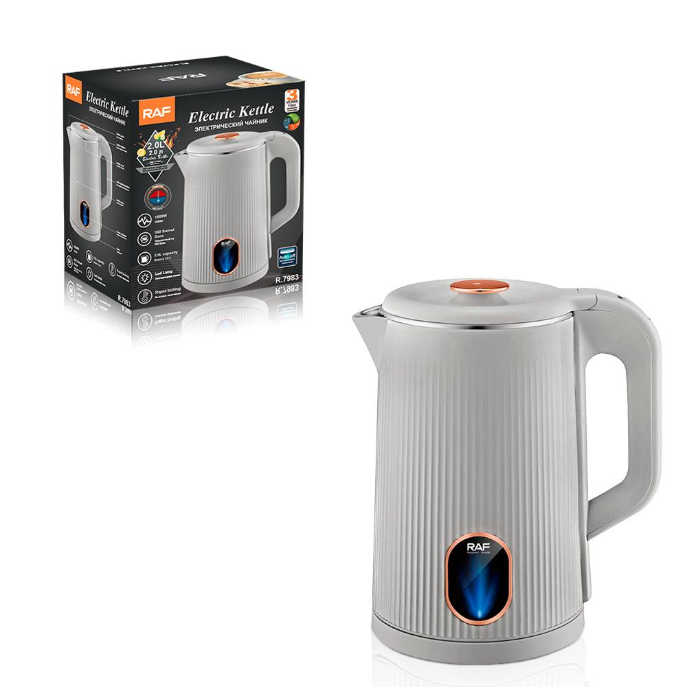 European Standard 2L Electric Kettle, Household Striped Design, Electric Kettle with Heat Retention, Water Boiler