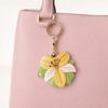 Access Control Card Holder Bag Pendant PU Leather Bag Hanging Fashion Flower Keychain  Home Decor