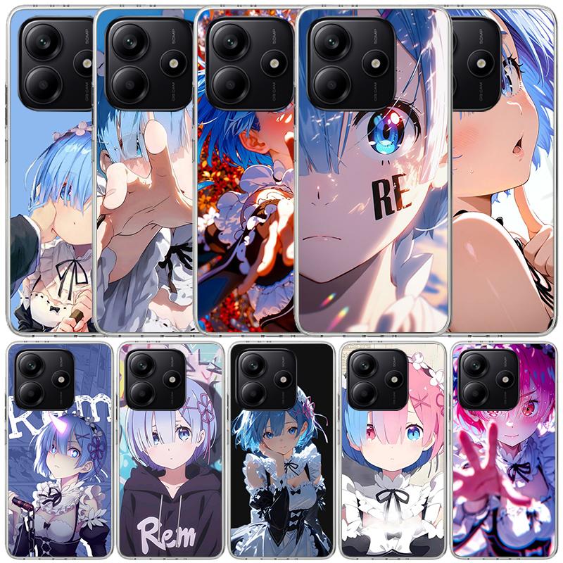 R-Rem Re Zero Anime Soft Cover for Xiaomi Redmi Note 15 14 13 12 Pro Plus Phone Case 14S 11S 11T 11E 10S 10 4G Pattern Shell Red