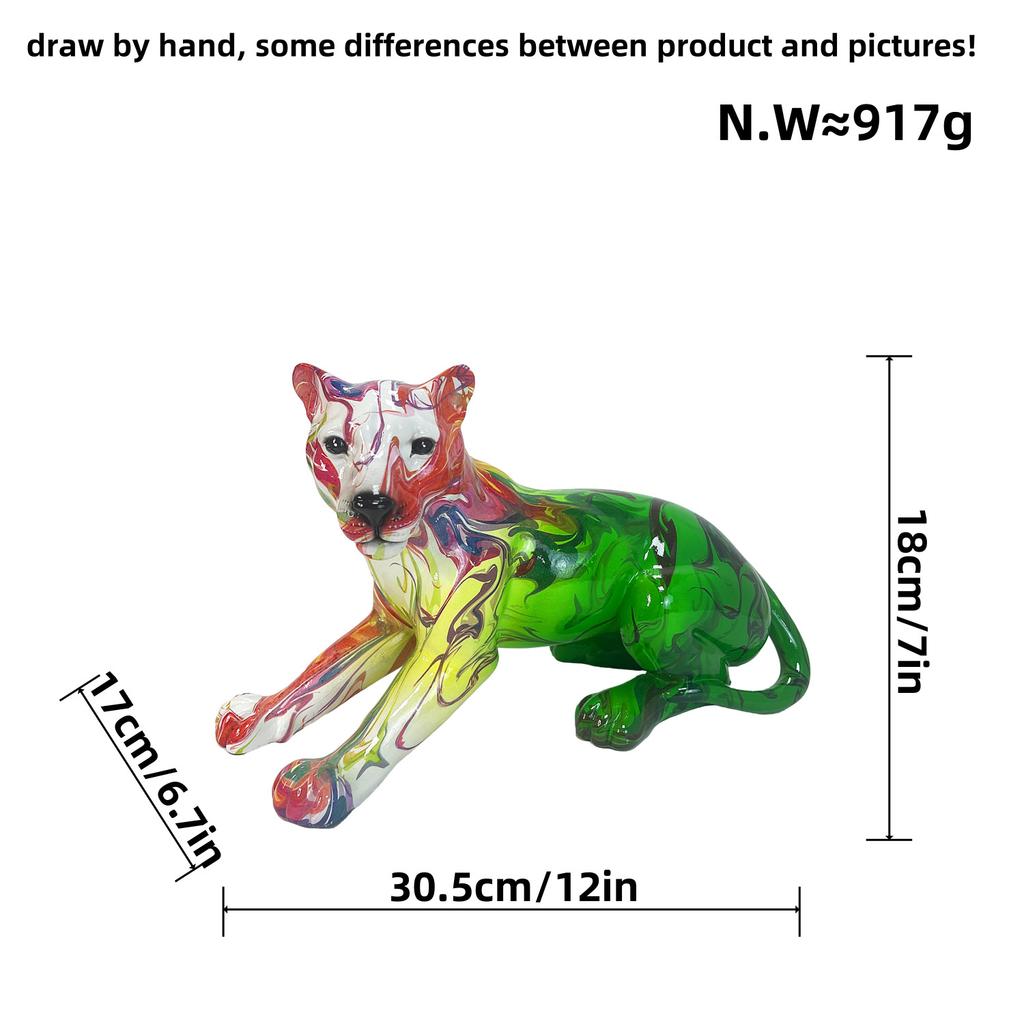 Moderner Schlichter Stil Liegende Leopard Statue Harz Ornamente Zuhause Wohnzimmer High-End Wohnzimmer Eingang Dekoration Geschenke