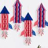 4th of July Rocket Honeycomb Decoration Patriotic Red White Blue Hanging Decor for Independence Day Memorial Day Veterans Party Favors