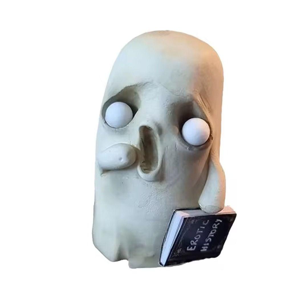 

Cute Halloween Ghost Figurine Resin Ghost Statue Micro Landscape Ghost Reading Ornament Cabinet style 2