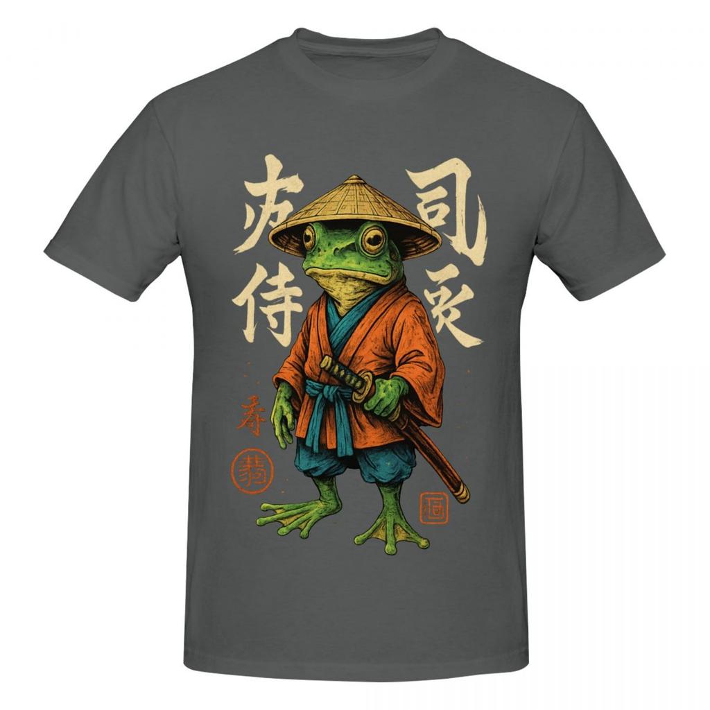 Unisex Samurai Frog Trending T Shirt Vintage Cotton T Shirt Homme