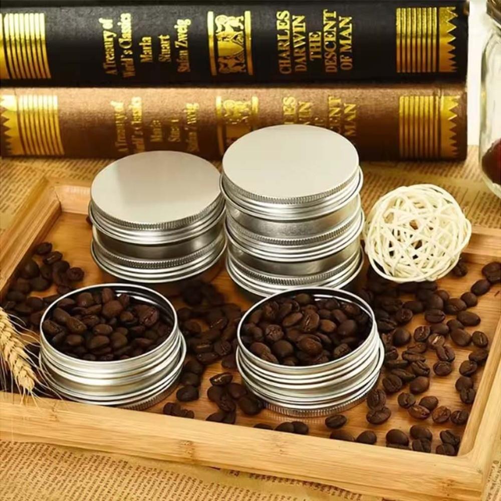 New Round Aluminum Tin Can Aluminum Screw Lid Metal Storage Jar 50ML Capacity 80ML Capacity Aluminum Container for Spices