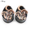 Alisouy Steel 1pc Mushroom Stainless Moon Water Drop Ear Tunnels Plugs Expanders Stretcher Gauges Earrings Piercing Body Jewelry
