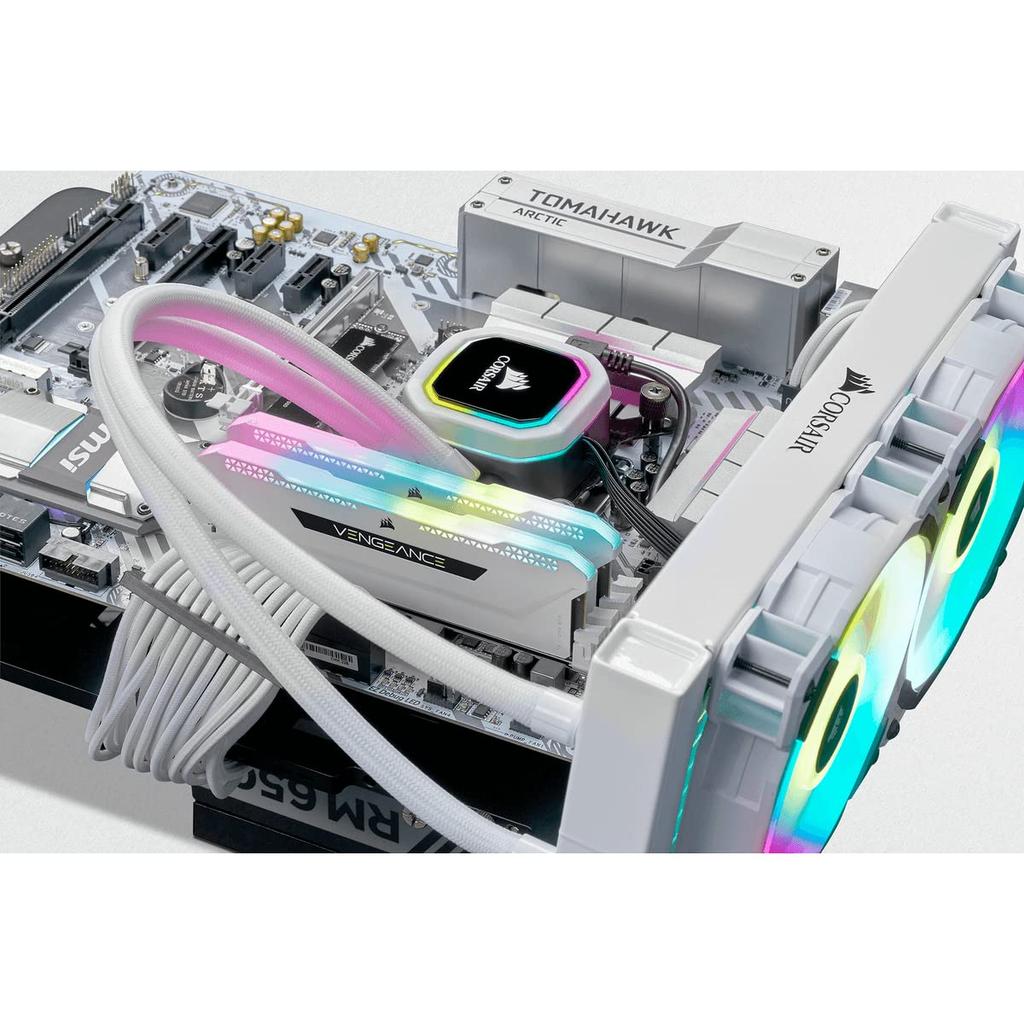Memoria RAM CORSAIR VENGEANCE RGB PRO SL DDR4 32 GB (16 GB x 2) 3600MHz Compatible con Intel XMP CL18 PC de Escritorio Blanco CMH32GX4M2D3600C18W