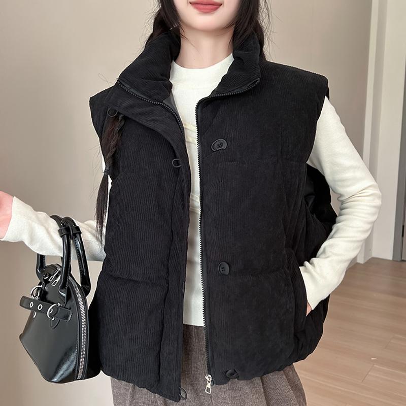Fashion Winter Sleeveless Vest Woman Warm Outerwears Casual Thick Women's Jackets