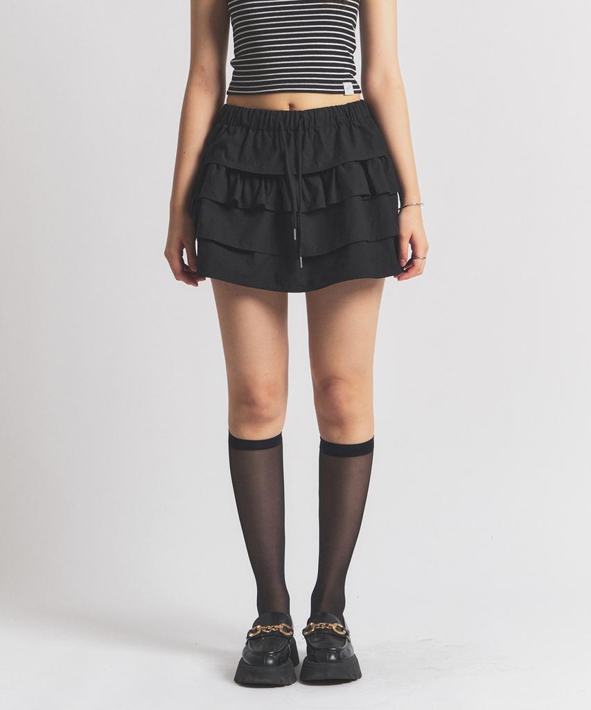 Nil Rise Cancan Flared Skirt Black