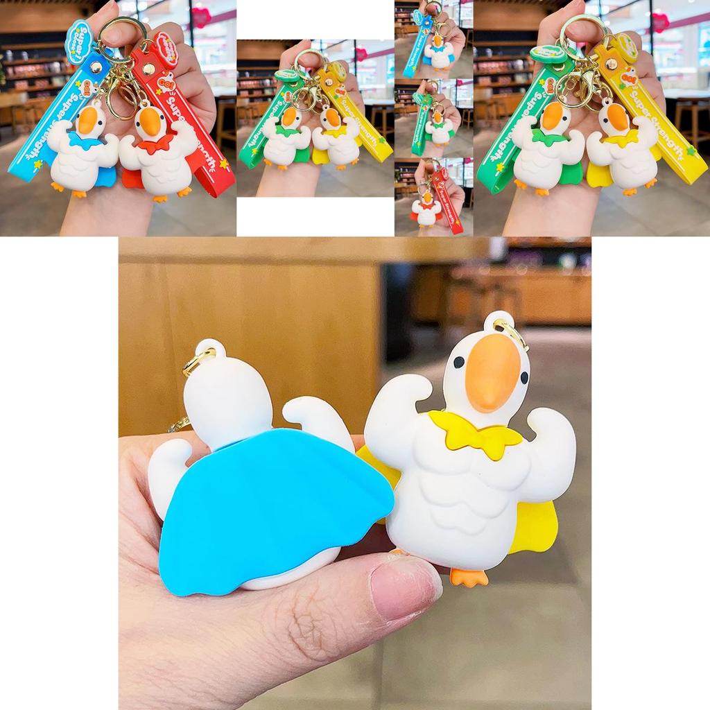 Adorable Cartoon Goose Keychain Cute Car Key Ring Couple Backpack Accessory Small Gifts