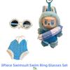 3-teiliges Set ohne Puppen für Labubu Urlaubsset Badeanzug Schwimmring Brille Babykleidung Mini Labubu Speziell gefertigte Kleidung