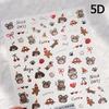 Gold Stamped White Christmas Tree Snowflake 3D Self Adhesive Nail Art Stickers Santa Claus Elk Xmas Cartoon Cute Manicure Decals