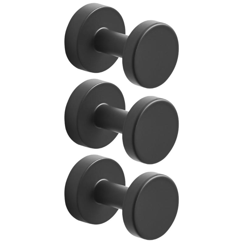 

5pcs Elegant Decorative Door Hook Set Capacity Portable Accessory for Loofah Robe Coat Hat Key In Bathroom Or Shower чорний