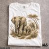 Słoń Vintage T-shirt z lat 90., Retro Koszulka z grafiką Safari, Botaniczny Top z Sawanny, Unisex Prezent na zewnątrz, Estetyczna Koszulka ze Słoniem Afrykańskim