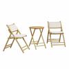 VidaXL Folding Bistro Set 3 Pcs and Cushions Cream White Bamboo, Garden Bistro Set, Balcony Set, 365872