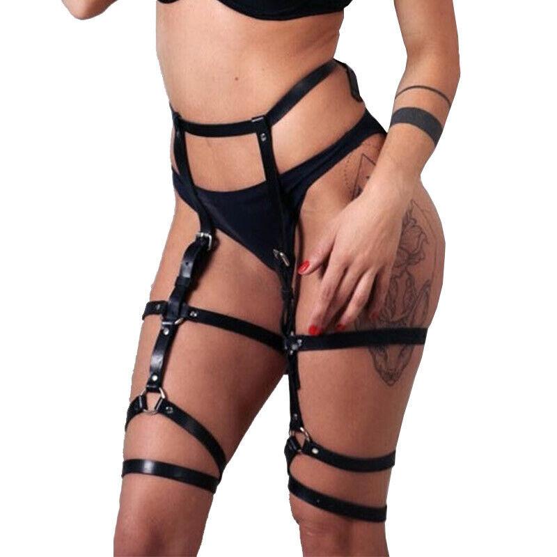 Leather Leggings, Leg Rings, Leg Straps, Bondage, Sex Belt, Personalized Nightclub Cosplay Prop Belt