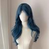 Middle Part Sea Blue Color Wigs Body Wave Cosplay Lolita Wigs Long Curly Hair  Daily Wear