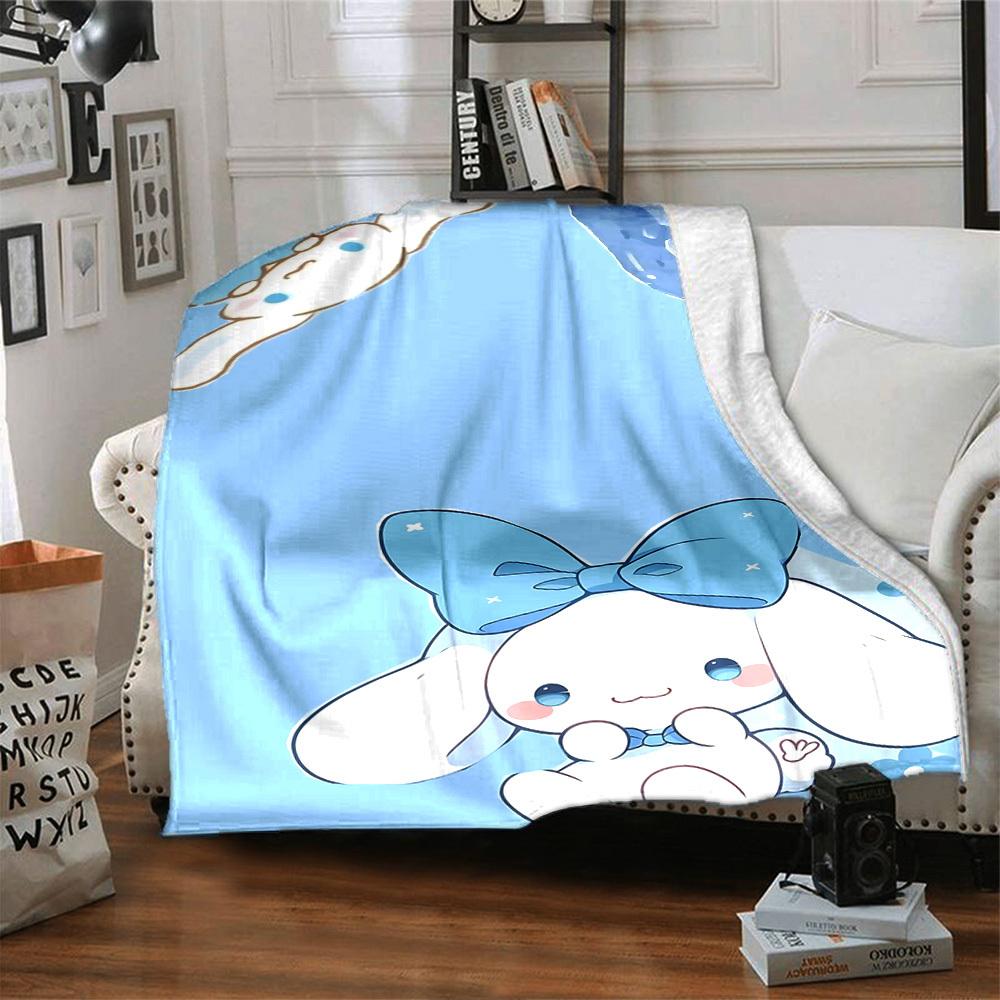 1pc rabbit bow blanket Lightweight Flannel Throw for Sofa Bed Travel Camping Livingroom Office Couch Chair