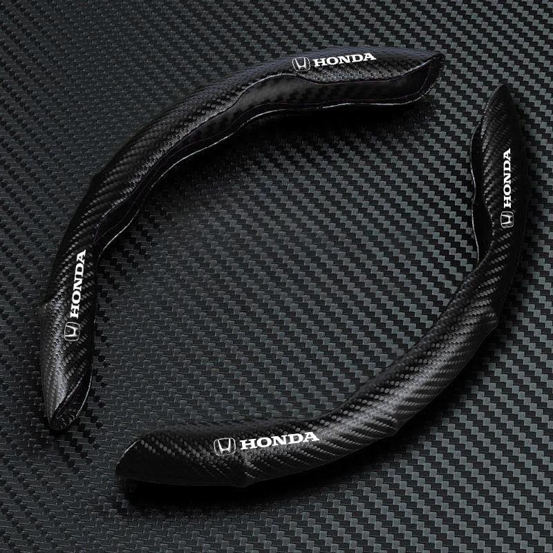 Car Hot 2025 Car Steering Wheel Cover Carbon Fiber Sports Ultra-thin Non-slip Card Cover for Honda Civic Accord CRV HRV Fit Jazz