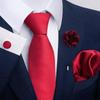 Brown Paisley Men's Tie, Pocket Square, Cufflinks & Boutonniere Set for Business Formal Wear.