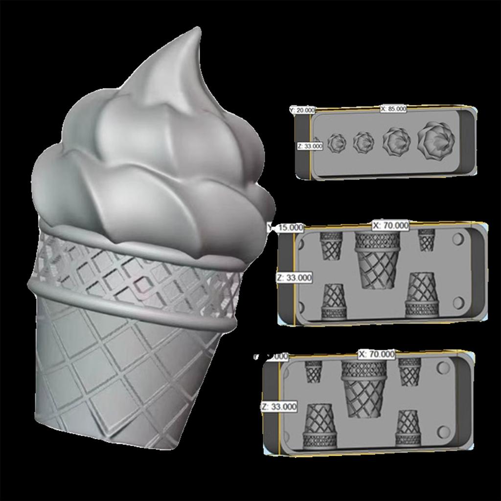 Silicone Ice Cream Cone Molds Candy Toy Molds Candy Food Molds Resin Casting Moulds Perfect Gift for Baking Enthusiasts