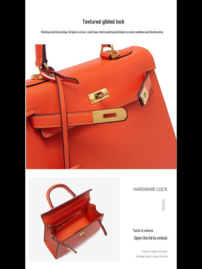 2024 Evropská a americká taška Kelly Bag: Stylová dámská kabelka se vzorem dlaně a platinovou přezkou