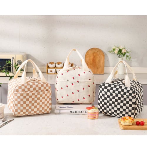 Senteria Lunch Bag, Cute Insulated Lunch Bag with Floral Print, Large Capacity, Insulated, Lightweight, for Women and Kids, Large Capacity, Stylish Ha