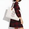 Coach 42 Snap Closure Rabbit Print Recycled Canvas And Recycled Leather Shoulder Bag Large Women Shoulder Bag White CF926-LHCAH