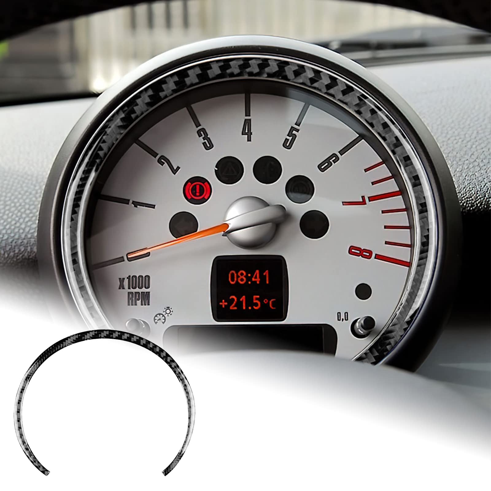 AIRSPEED MINI Tachometer Speedometer Interior Trim Sticker Carbon Fiber Interior чёрный