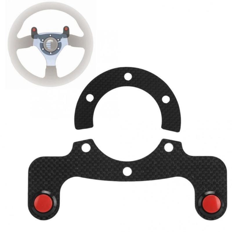 High Strength Carbon Fiber Racing Steering Wheel Horn Cover 6 Hole Pattern Ergonomic Horn Button Assembly