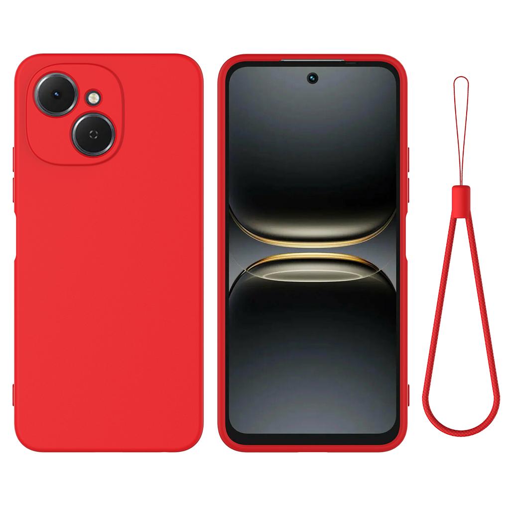 For TECNO Spark 40C Liquid Silicone Case Phone Back Cover with Hand Strap