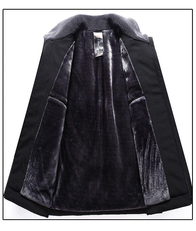 Woodpecker Dad Winter Coat: Fleece-Lined, Thick Cotton Jacket for Middle-aged & Elderly Men