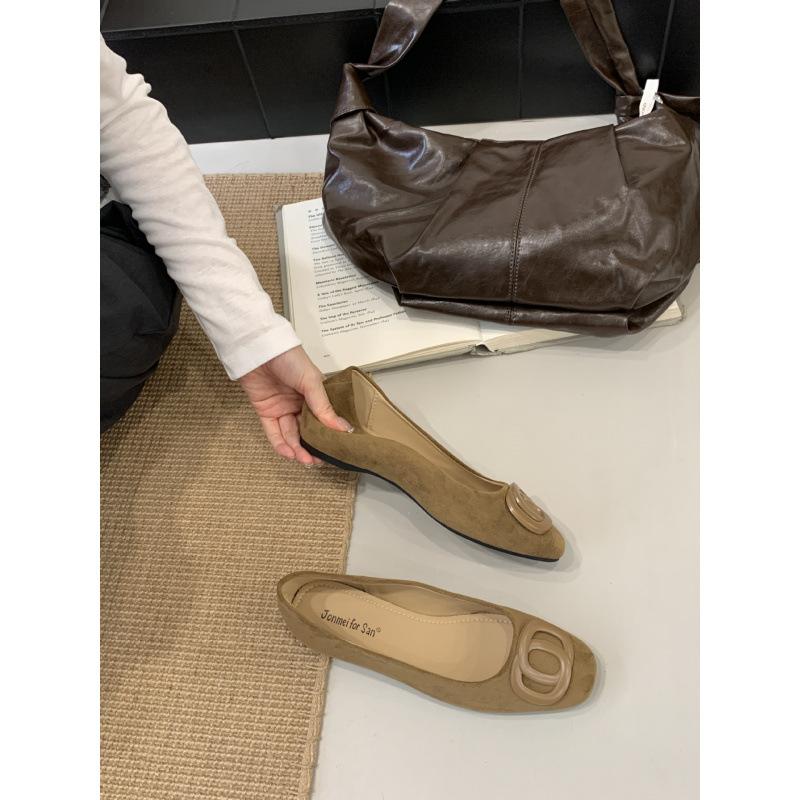 2025 spring and autumn new French temperament gentle daily commuting shallow mouth single shoes women casual retro inner height-increasing shoes women