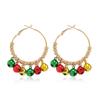 Party Christmas Earrings With Snowflake Bell For Women Holiday Accessory Gift