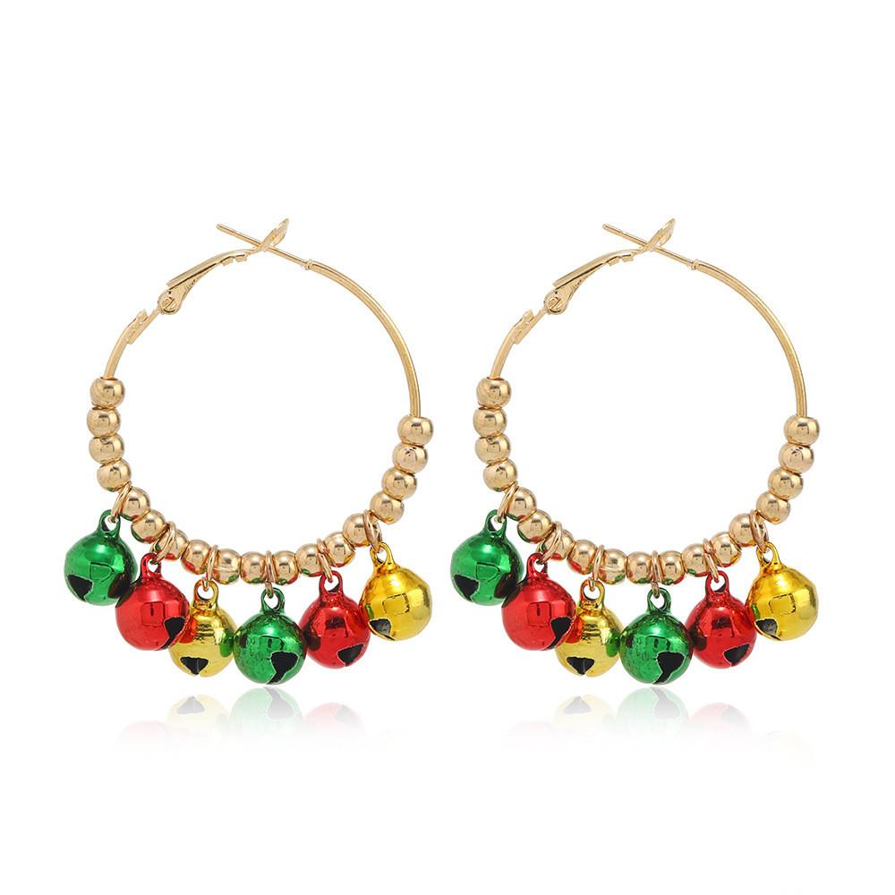 Party Christmas Earrings With Snowflake Bell For Women Holiday Accessory Gift