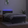 Exclusive House - Slatted Bed Base and Mattress and LED Dark Grey 90x200 Cm