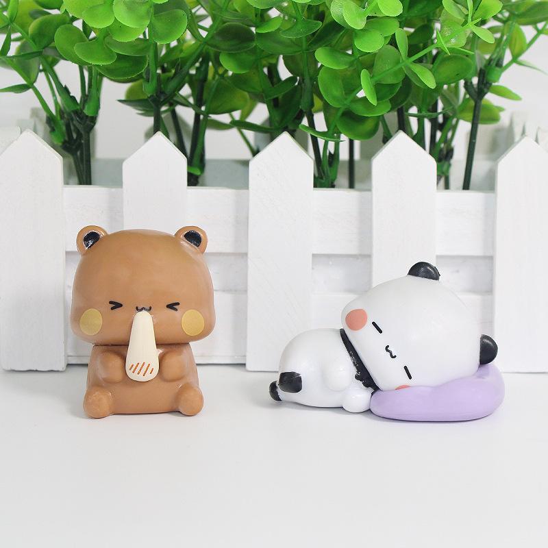 Cute Bubu Dudu Panda Bear Figure Toy Collectible Anime Accessories Kawaii Bear Doll Ornament Home Decor Birthday Christmas Gift