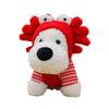 Popular West Highland Puppy Pendant Plush Doll Cute Dressed Dog Keychain Charm Scribbled Dog Doll