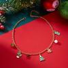 Fashion Christmas Tree Candy Boot Bell Pendant Necklace for Women Handmade Metal Chain Choker Collar Xmas New Year Jewelry Gifts