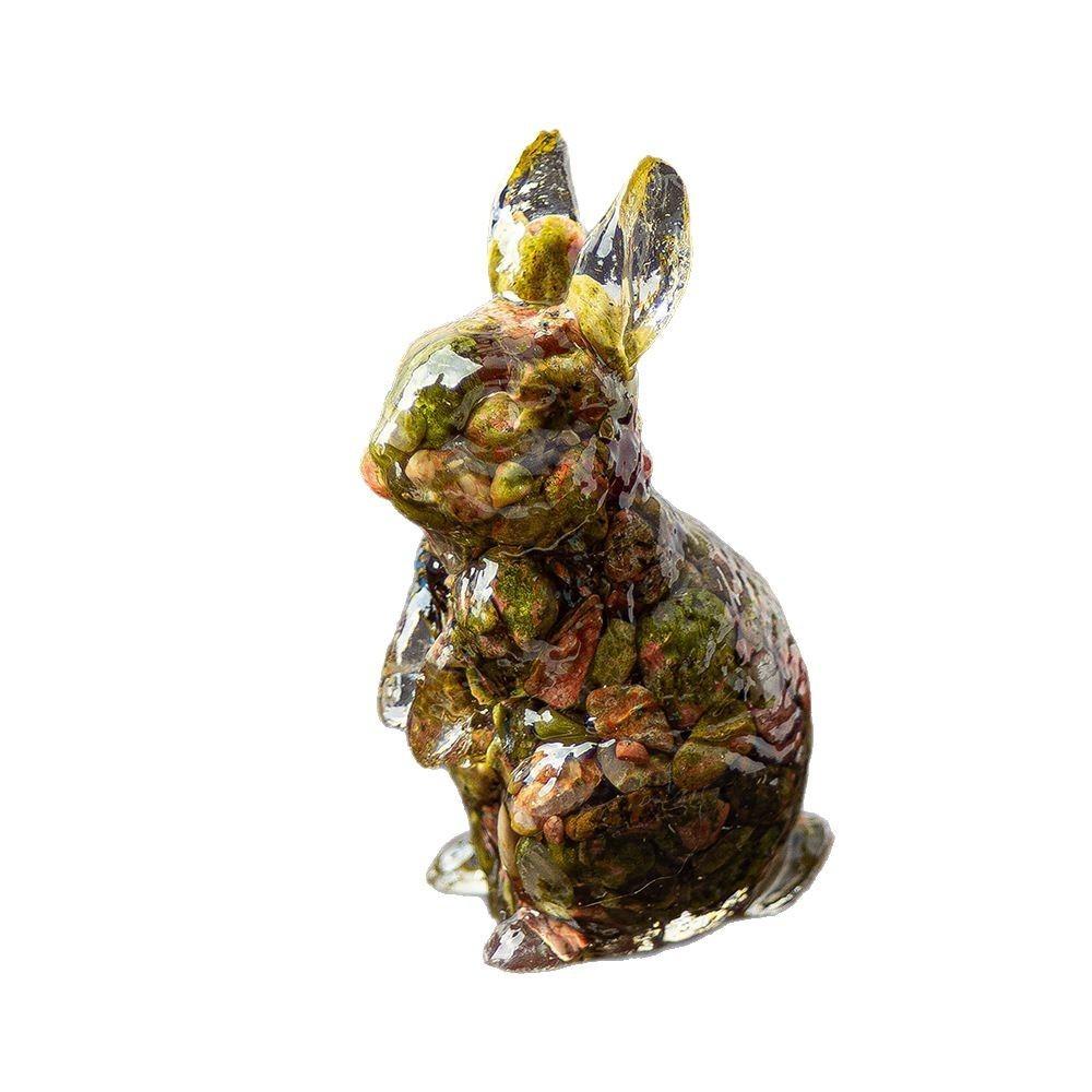 Resin Crystal Bunny Figurine With Elegant Modern Design For Desk Decor