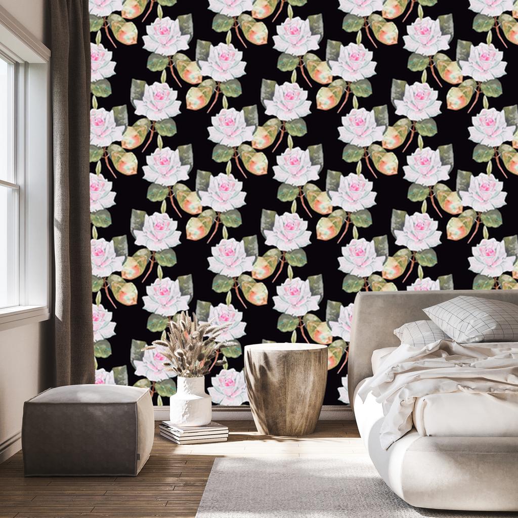 Painted Roses Vintage Wallpaper for Living Room and Bedroom 50x1000